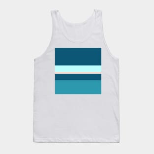 A singular joint of Oxford Blue, Blue Sapphire, Christmas Blue, Italian Sky Blue and Pale Pink stripes. Tank Top